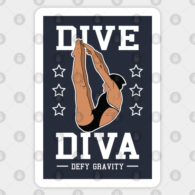 Womens Diving Dive Diva Springboard Platform Diver Sticker by atomguy